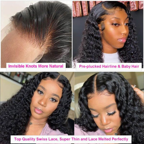 favhair 13x4 lace front wig deep wave detail show