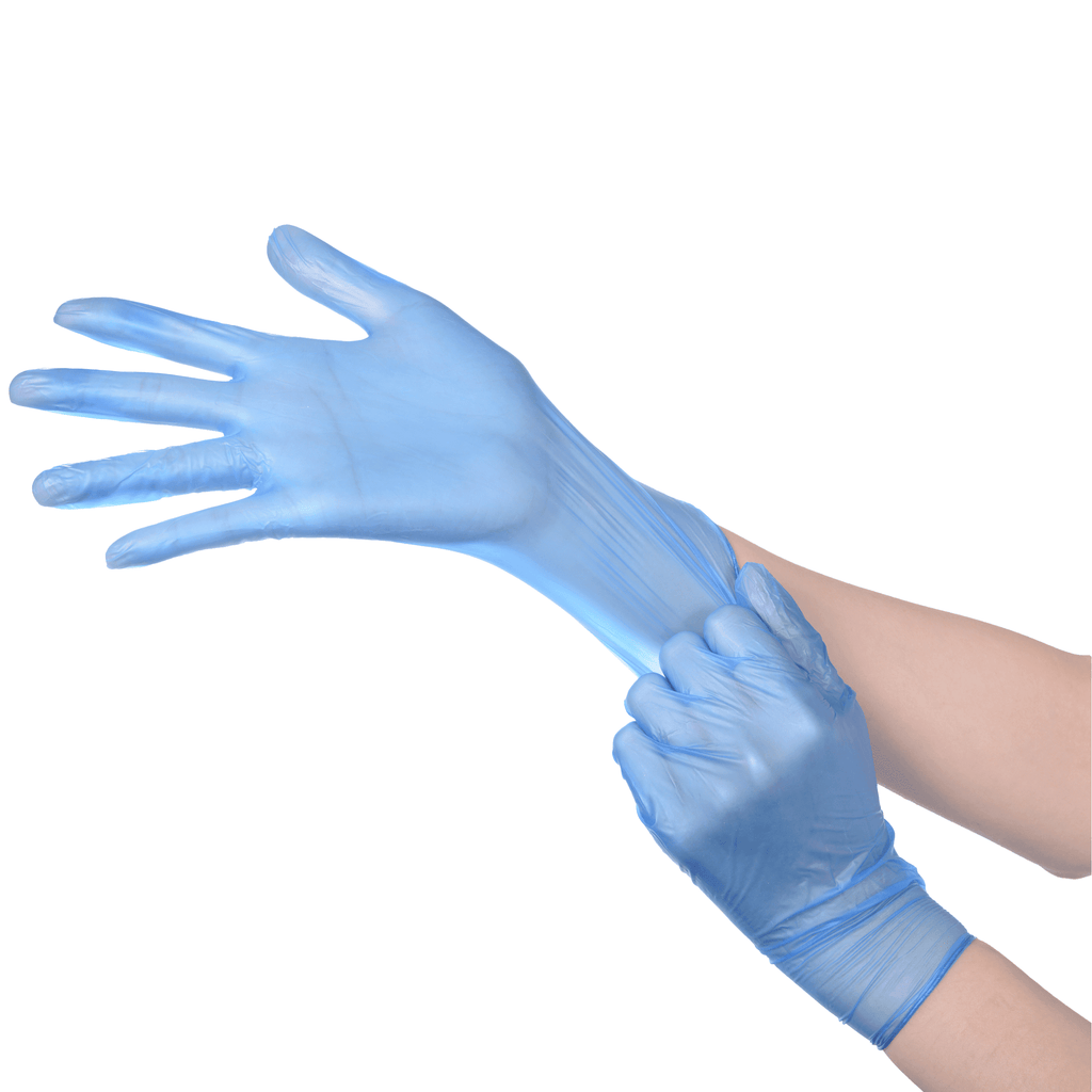 Dupli-Color Medium Blue High Performance Vinyl and Fabric Spray (11 oz)  Bundle with Latex Gloves (6 Items)