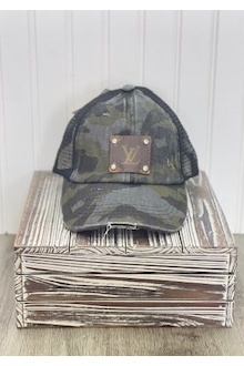 LV Up-Cycled Camo Cap