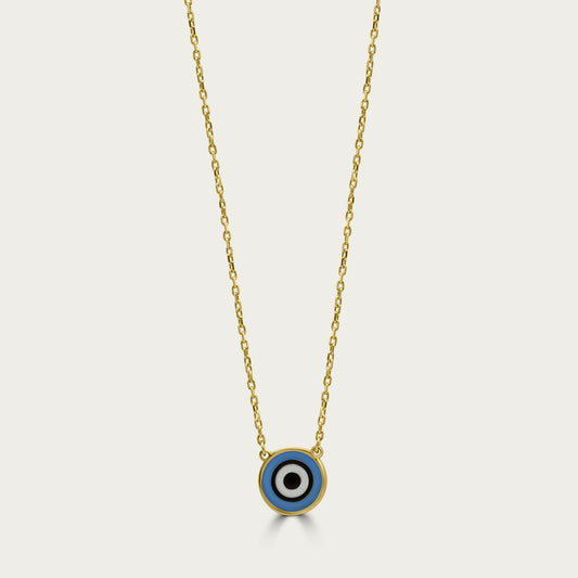 The Round Enamel Evil Eye Necklace