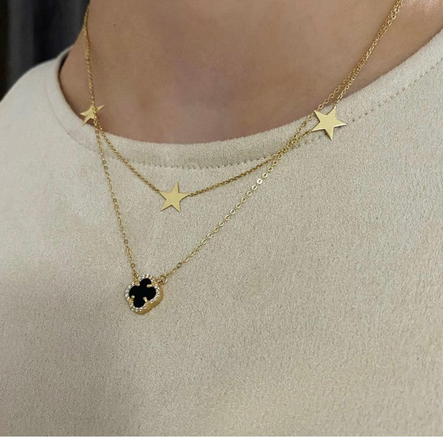  QVY Lucky Clover Necklace for Women Mother of Pearl Charm Black  Clover Navy White Dainty Pendant Jewelry Gifts for Mom Nacre [CVN-BK-G] :  Clothing, Shoes & Jewelry