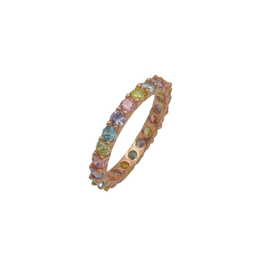 Pastel Rainbow Full Eternity Ring