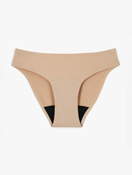 Beige microfiber menstrual panties