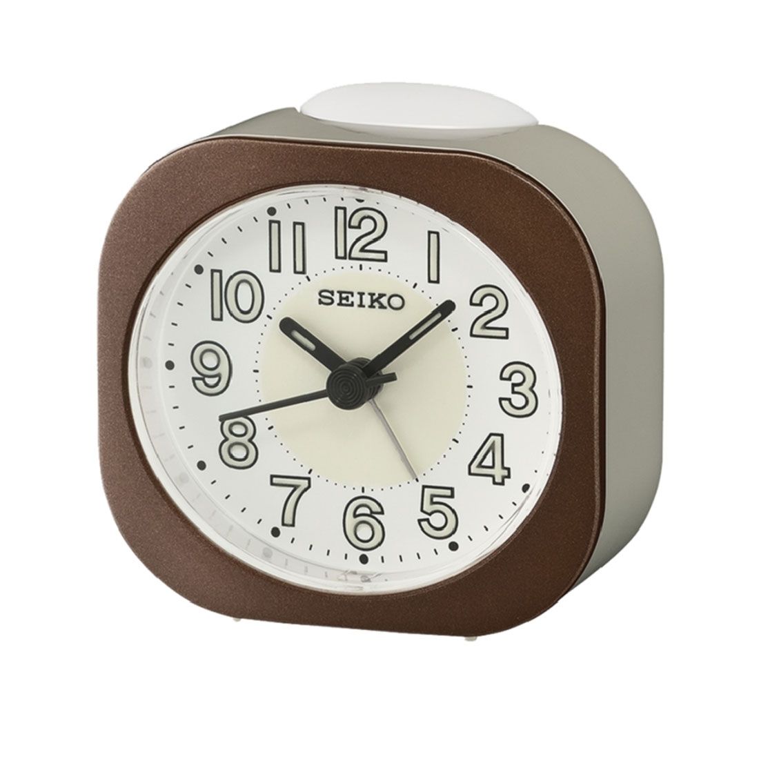 Seiko Brown Bedside Alarm Clock - Clock Corner