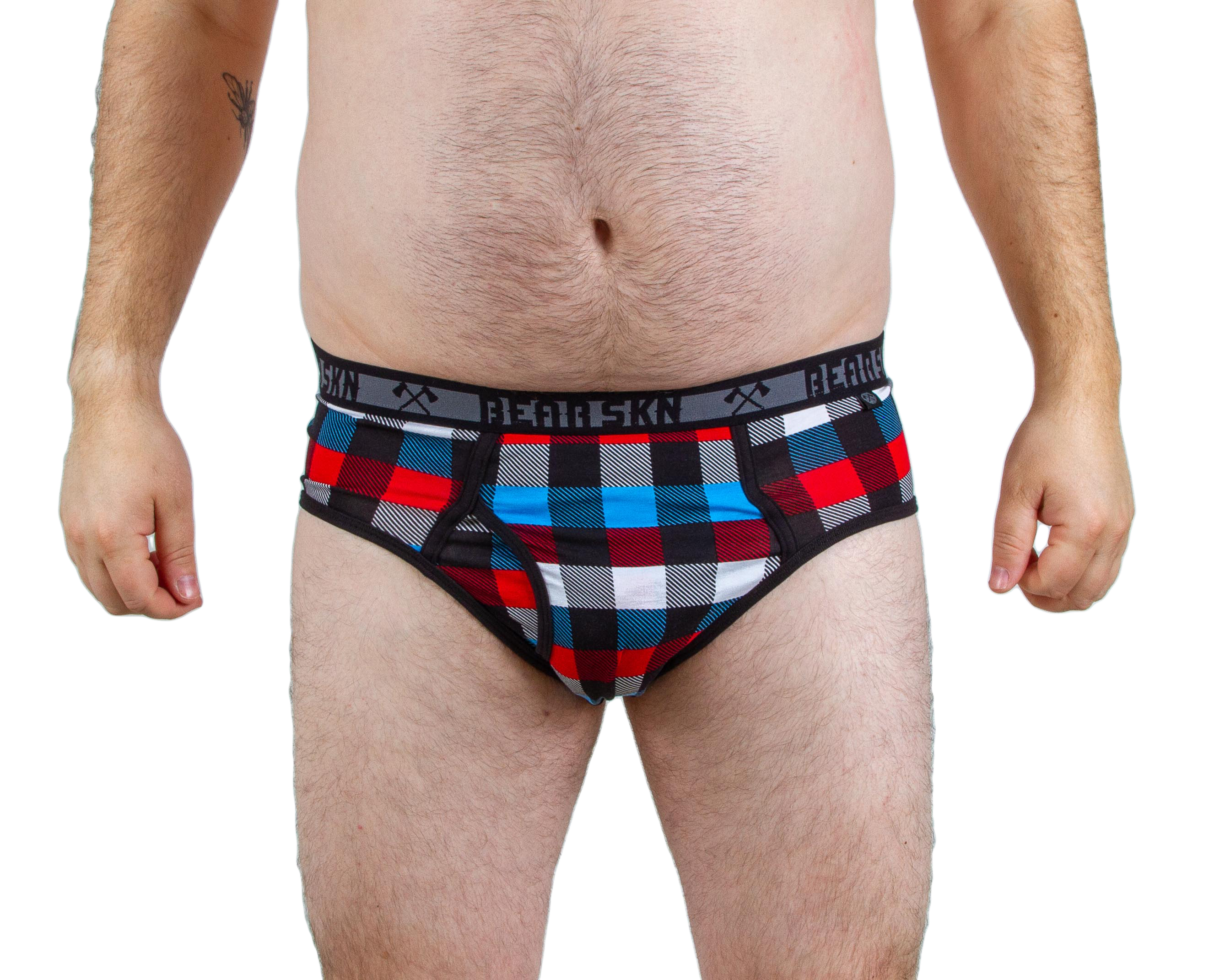 Bamboo Brief - Geometric Bear Red