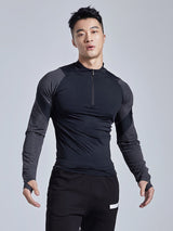 OMG Spring and Autumn Quick Dry Long Sleeve High Stretch Tight Fit Sports Men's Top