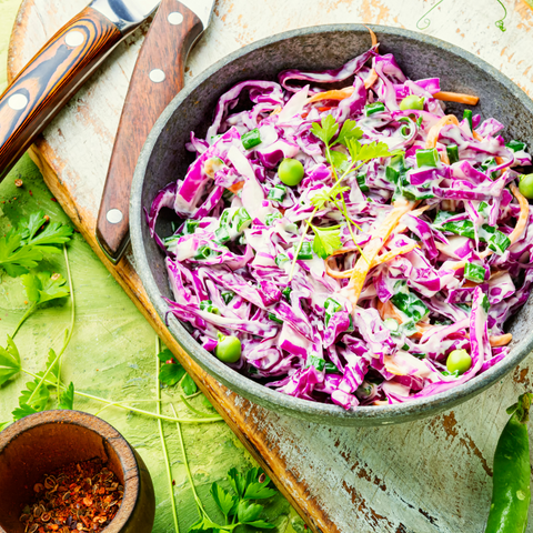 Coleslaw recipe, made with cabbage shredder
