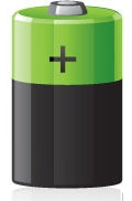 image of battery indicating low power usage