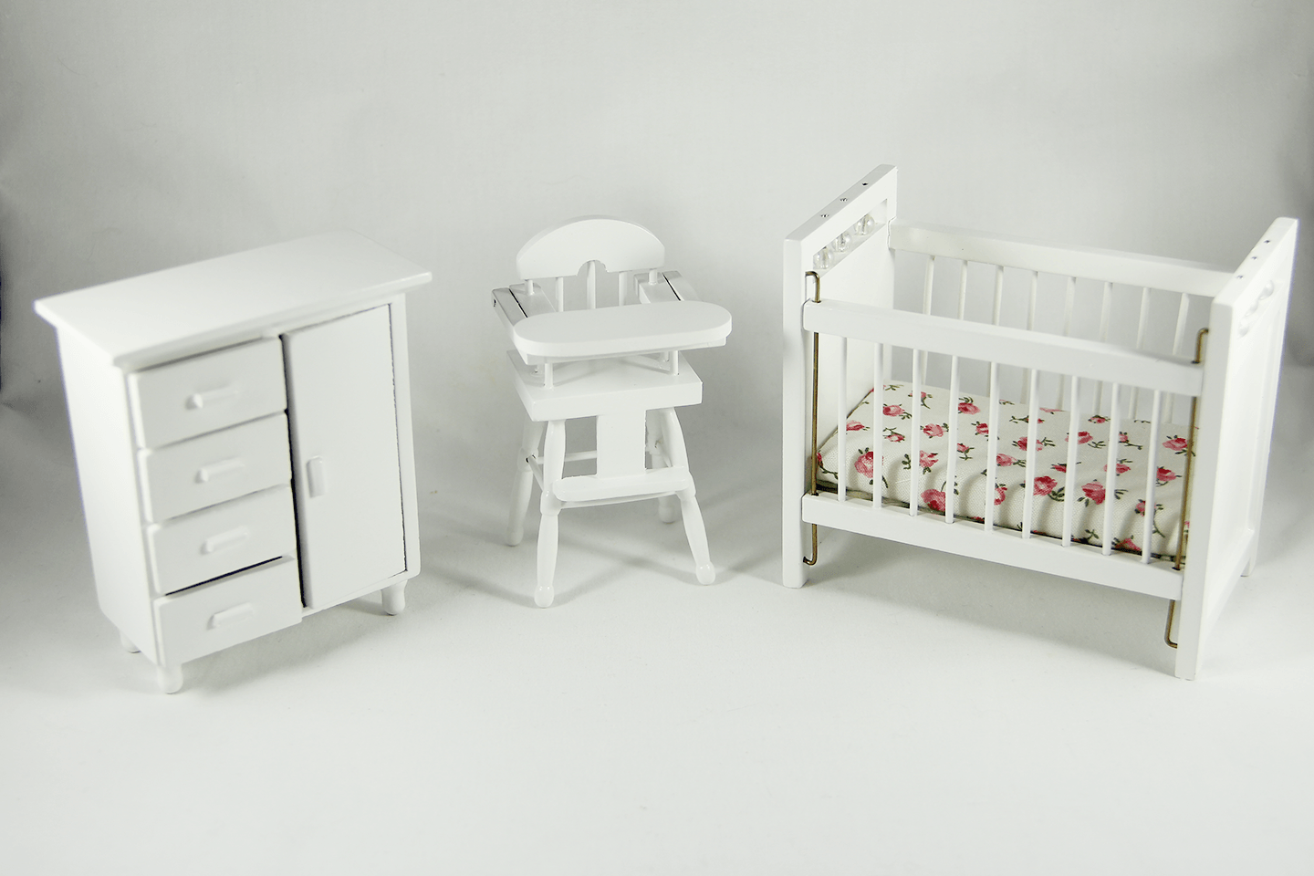 White Nursery Set Dollhouse Alley