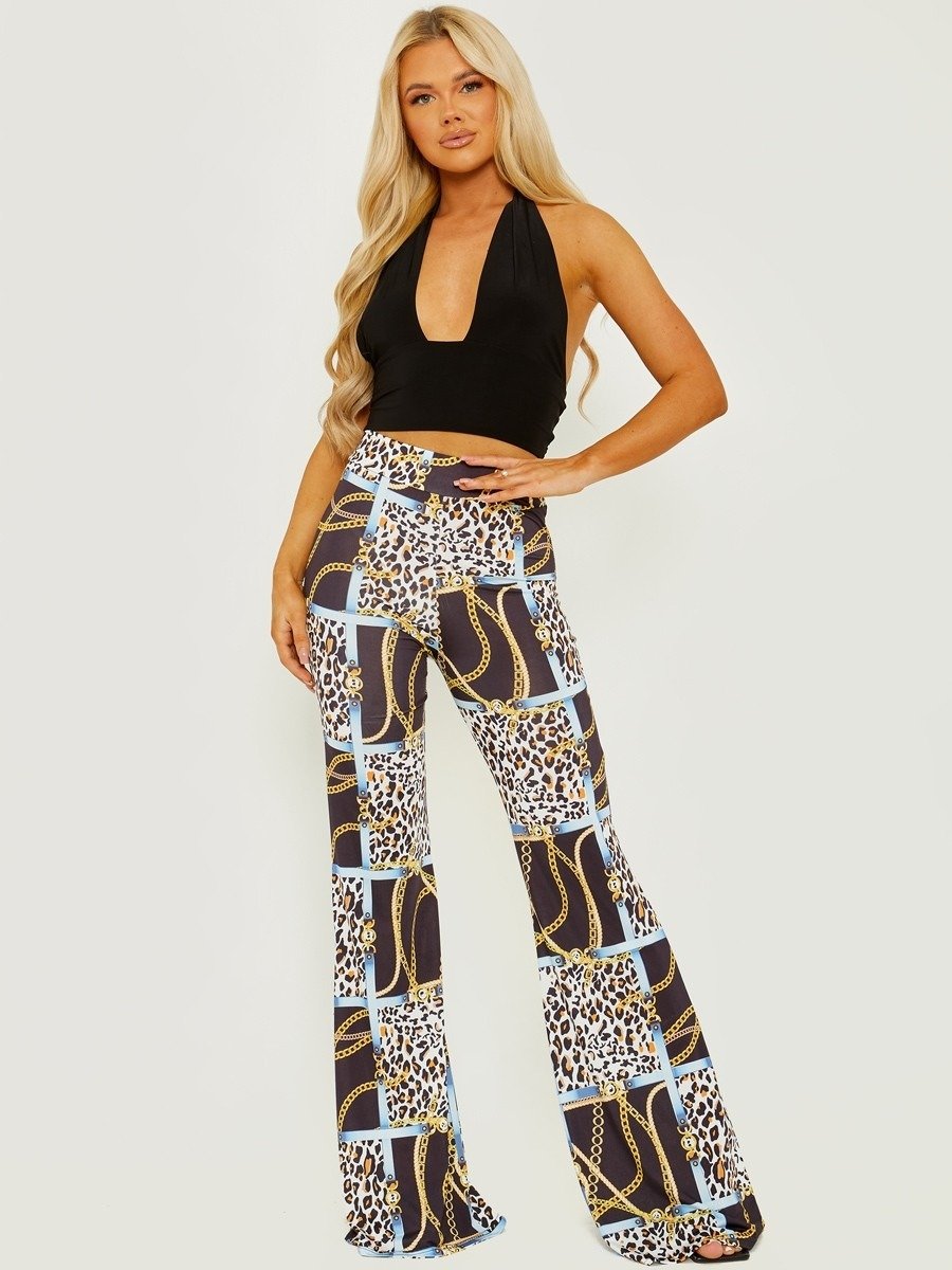 Tiger Velvet Flare Pants | Velvet Bell Bottoms | Tiger Bell Bottoms |  Pretty Attitude