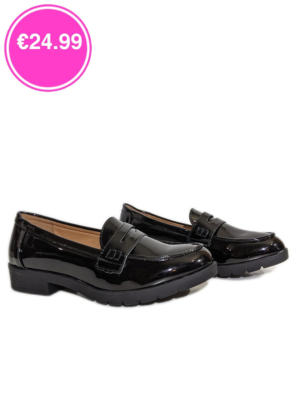 Black Chunky Sole Double Buckle Studded Sliders –