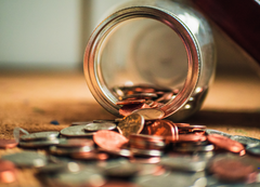 jar of coins indicating metallic copper-like smell