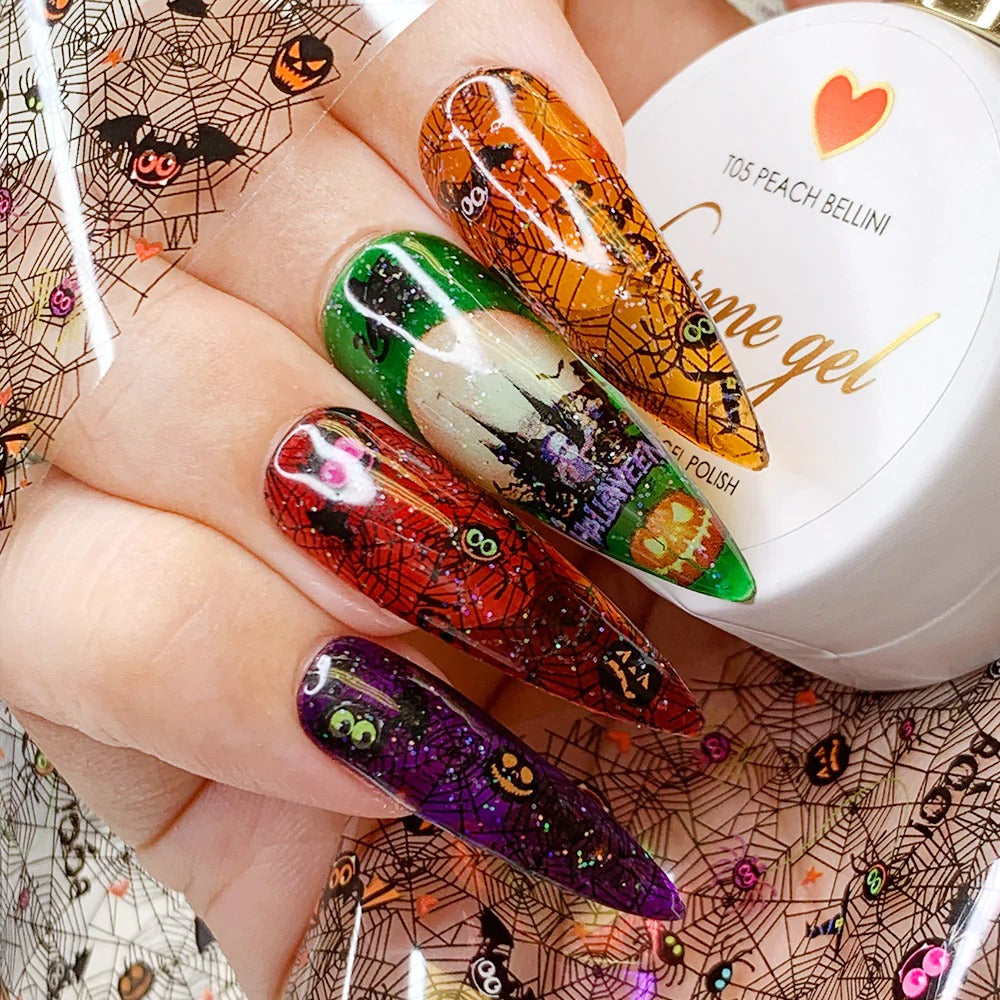 halloween gel nail art