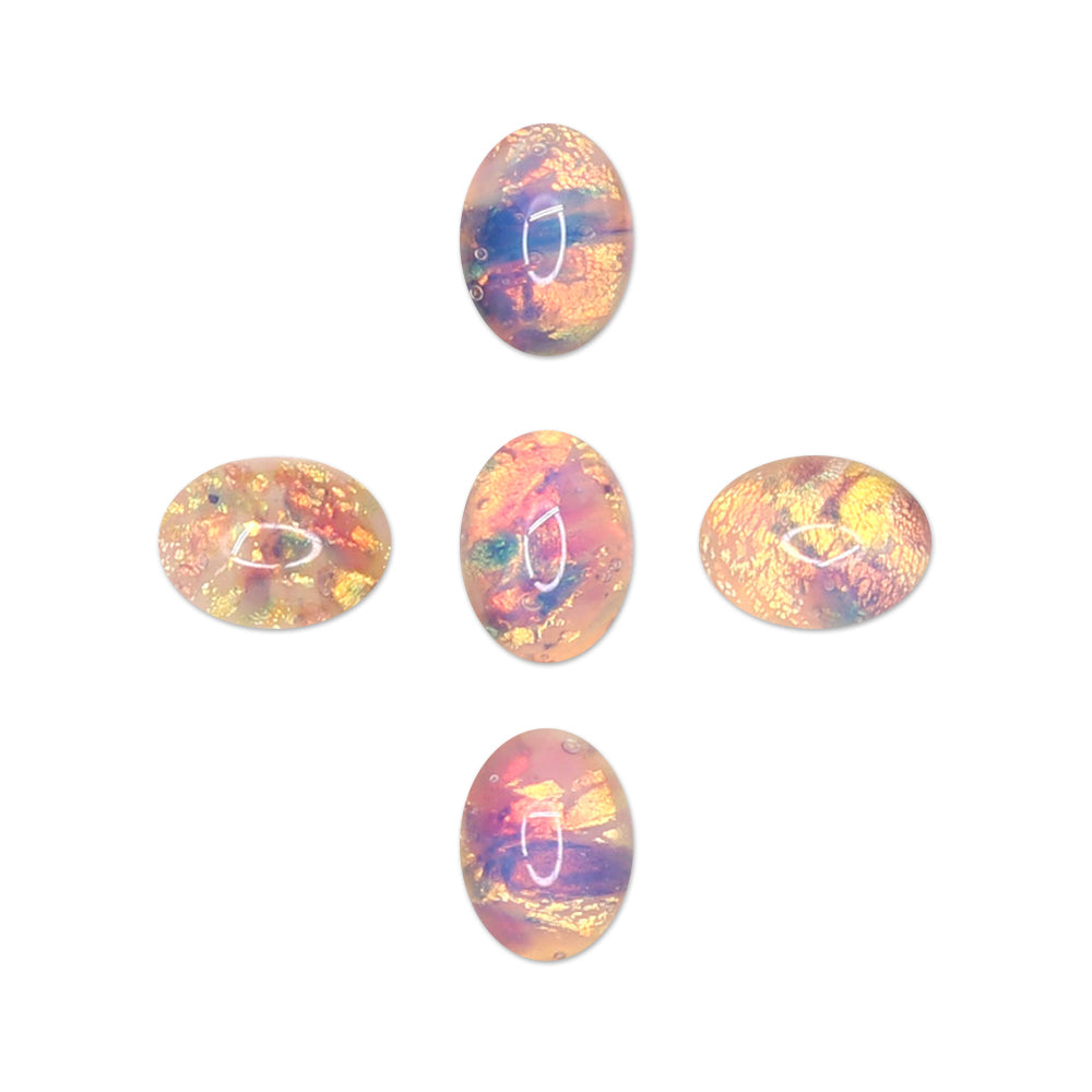  Glass Gem / Fire Opal Oval Stones 