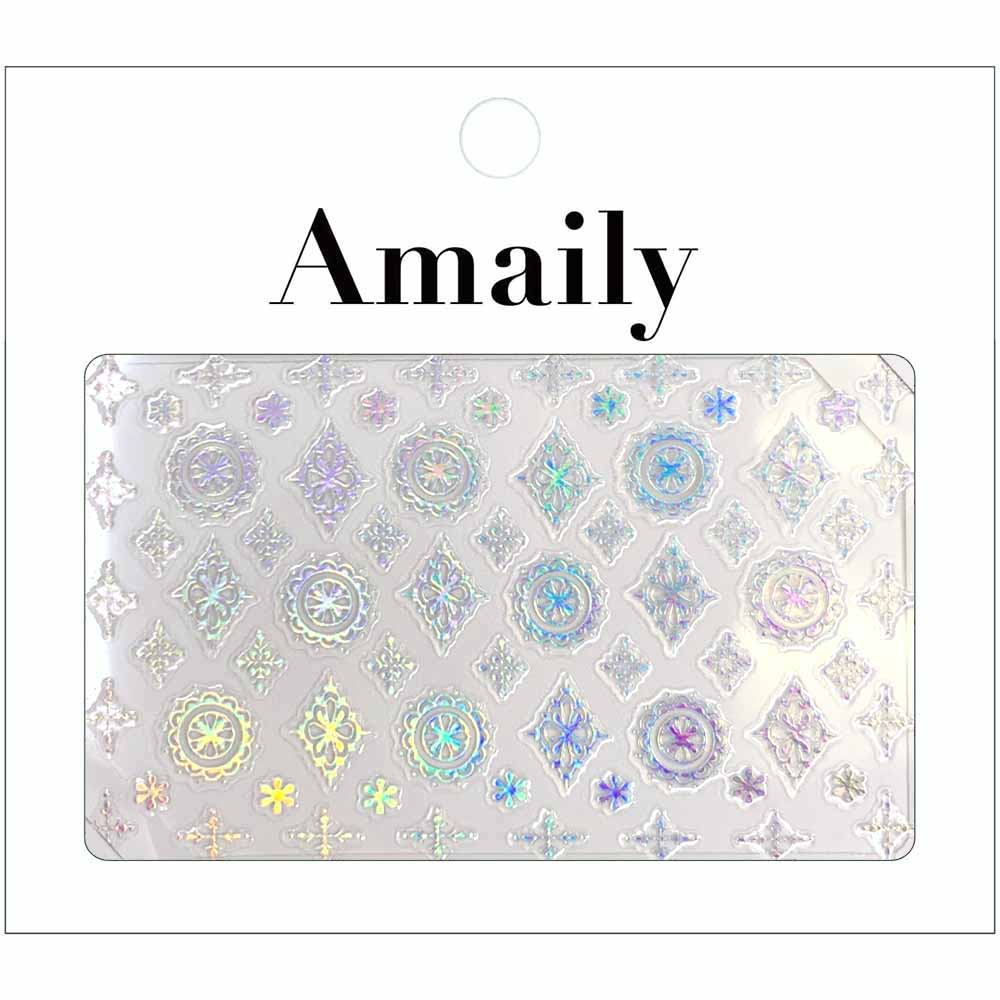  Amaily Japanese Nail Art Sticker / Damask Pattern / Holographic 