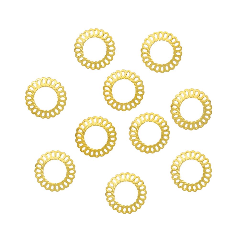  Swirl Round Frames 5MM Studs / Gold 