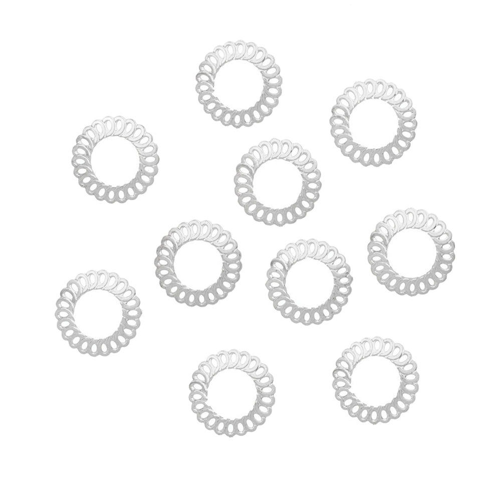  Swirl Round Frames 5MM Studs / Silver 