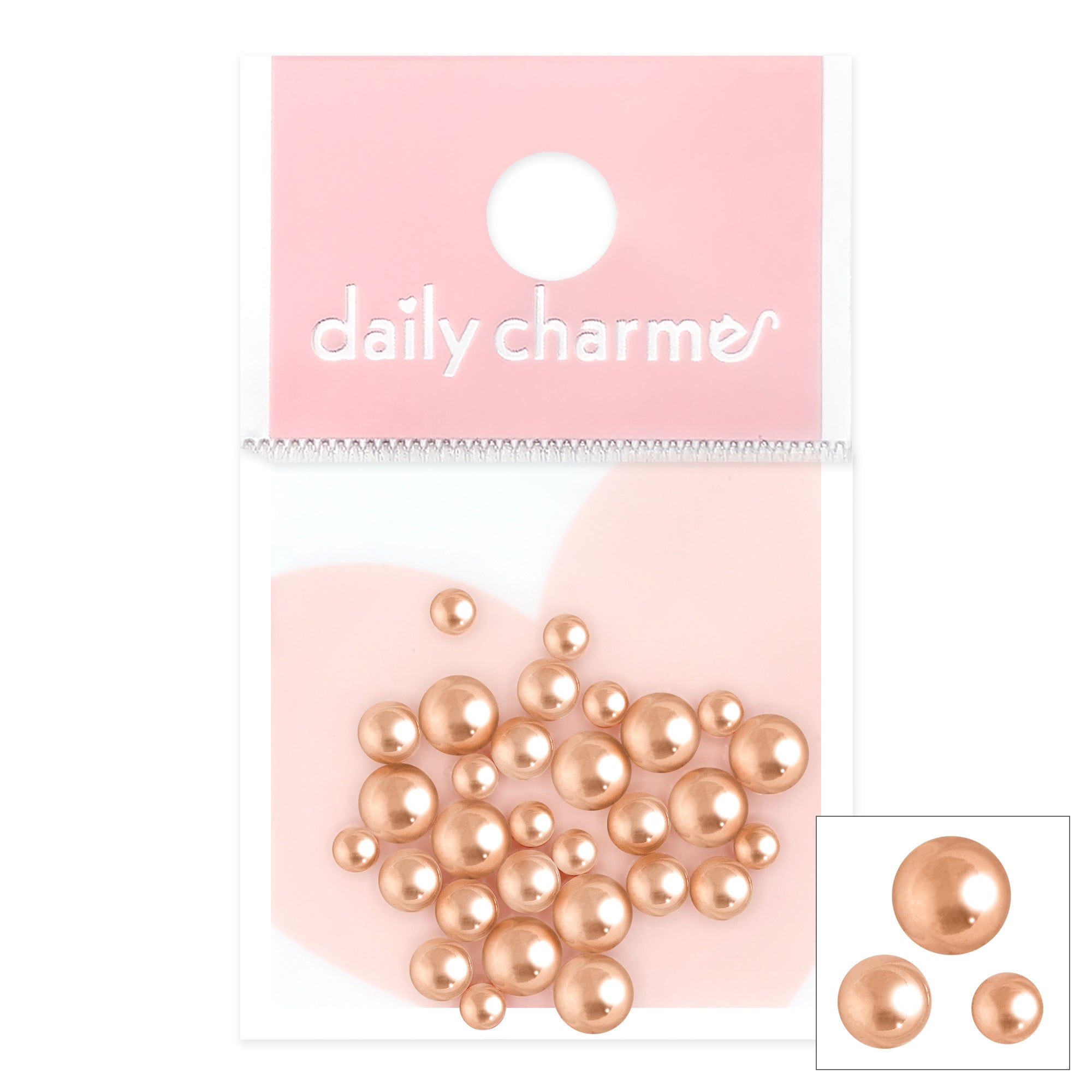  Metallic Round Beads / Rose Gold 