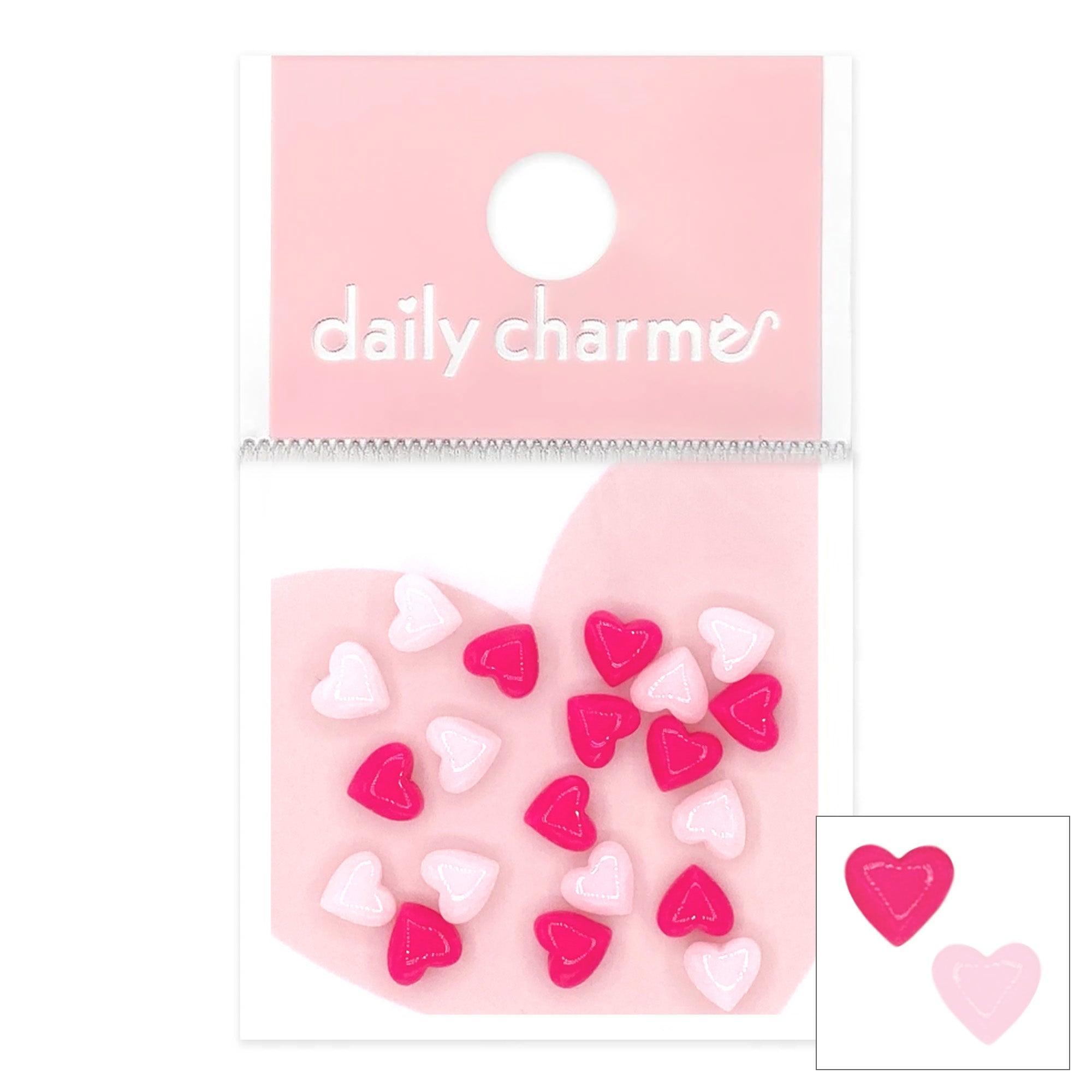  Lovely Heart Resin Cabochons Mix / Pink & Fuchsia 