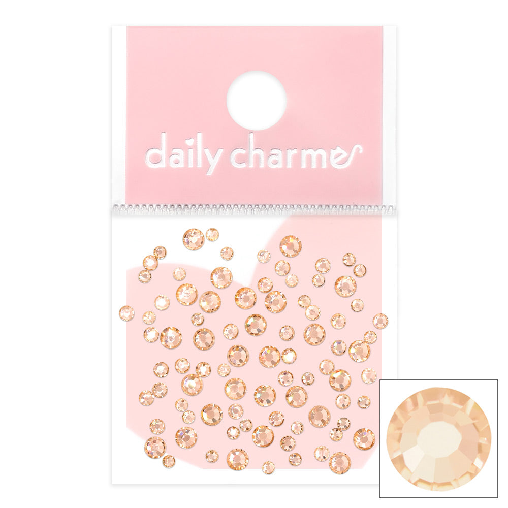  Charme Crystal Round Flatback Rhinestone / Light Peach 