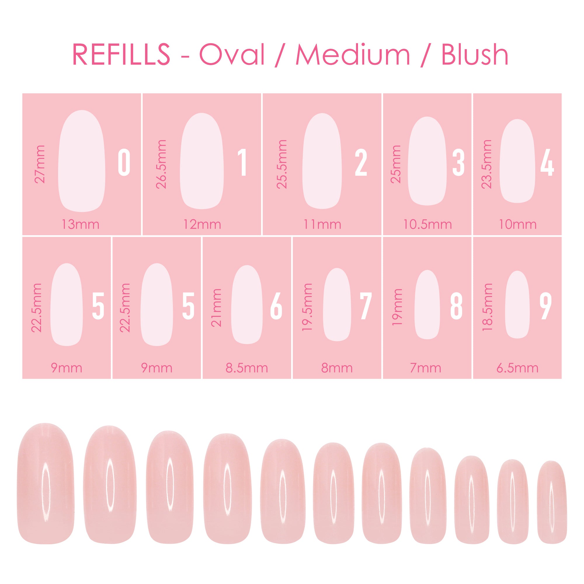 Charme Gel Nail Extension Tips Refill Pack / Oval / Medium / Blush ...