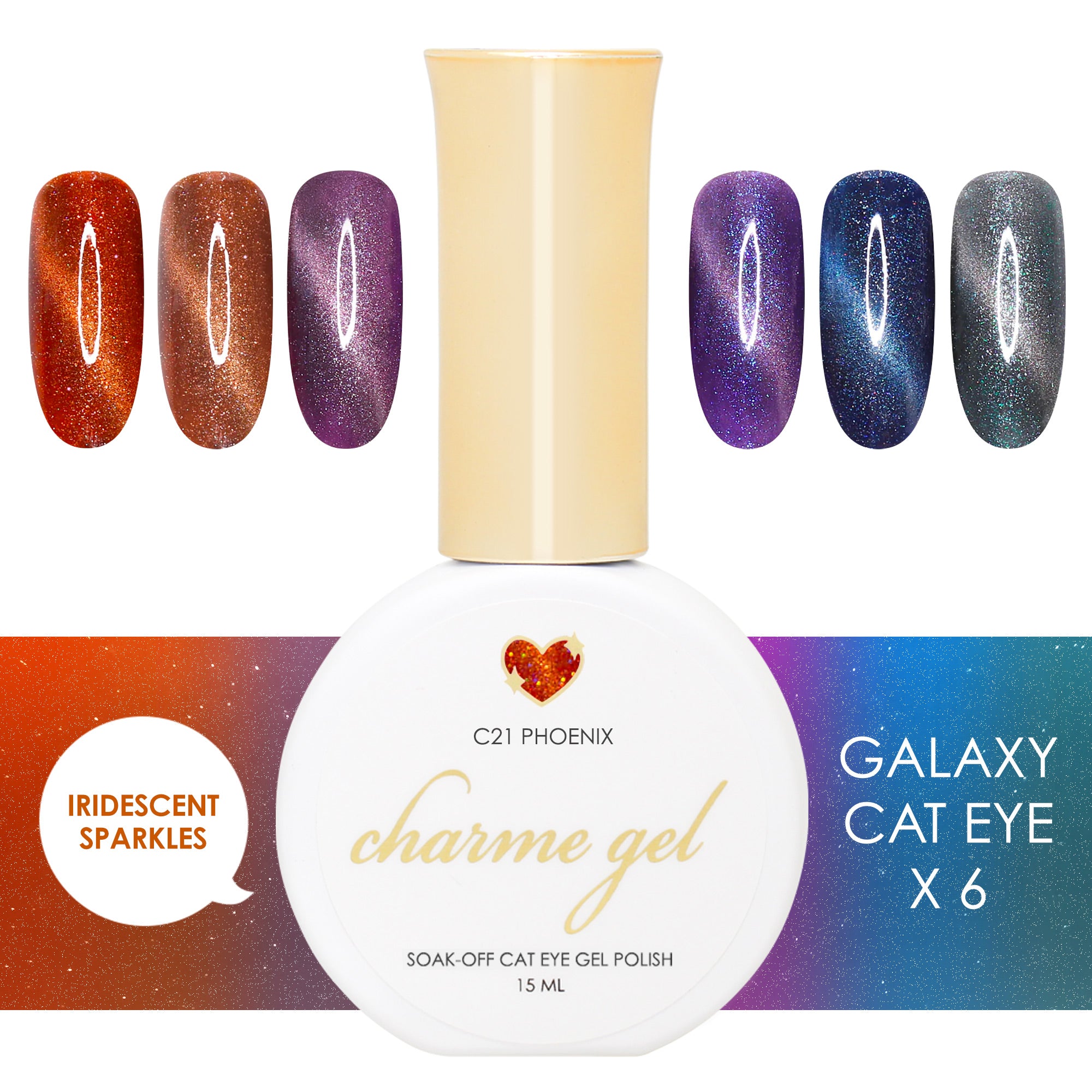  Charme Gel Galaxy Cat Eye Collection / 6 Colors 