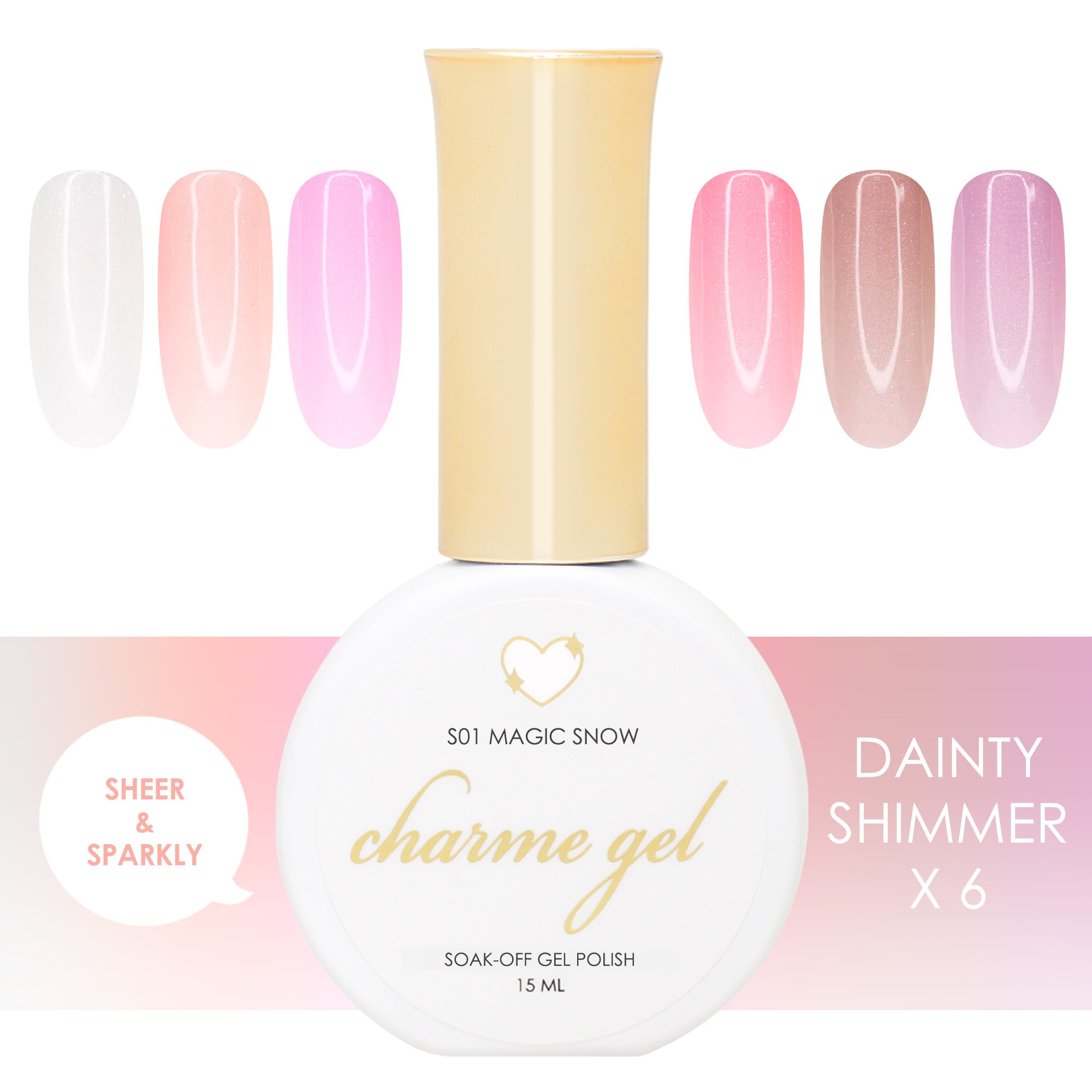  Charme Gel Dainty Shimmer Collection / 6 Colors 