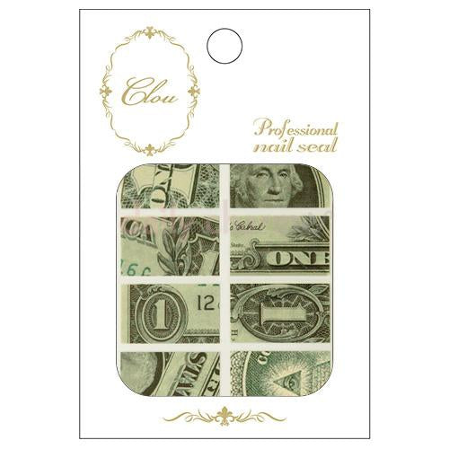  Clou Japanese Nail Art Sticker / Dollar Bill 