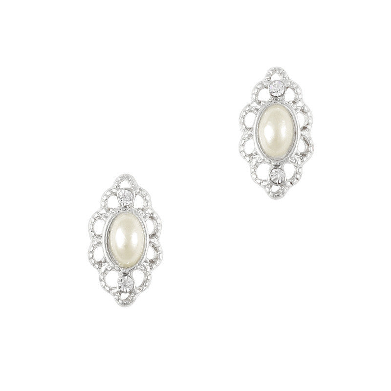 Lace Framed Pearl / Silver – Daily Charme