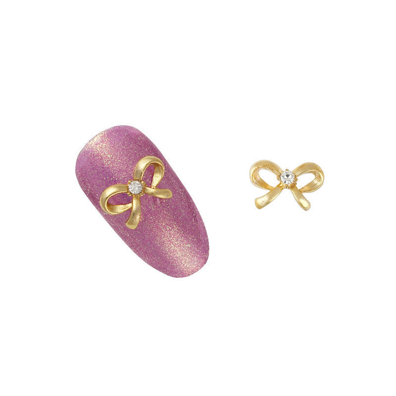 3D Nail Art Charm Jewelry Pretty Bow Gold – Daily Charme