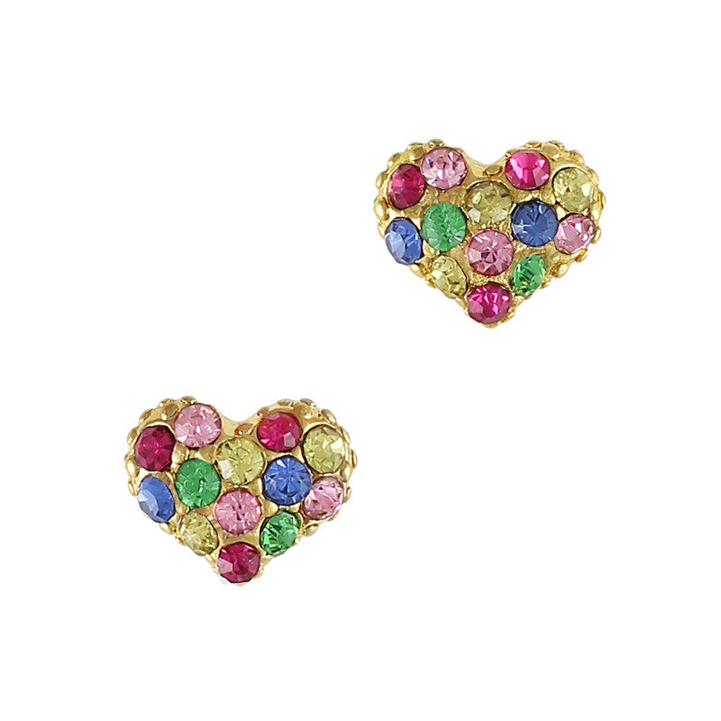 Colorful Crystal Studded Heart Japanese Nail Charm Style – Daily Charme