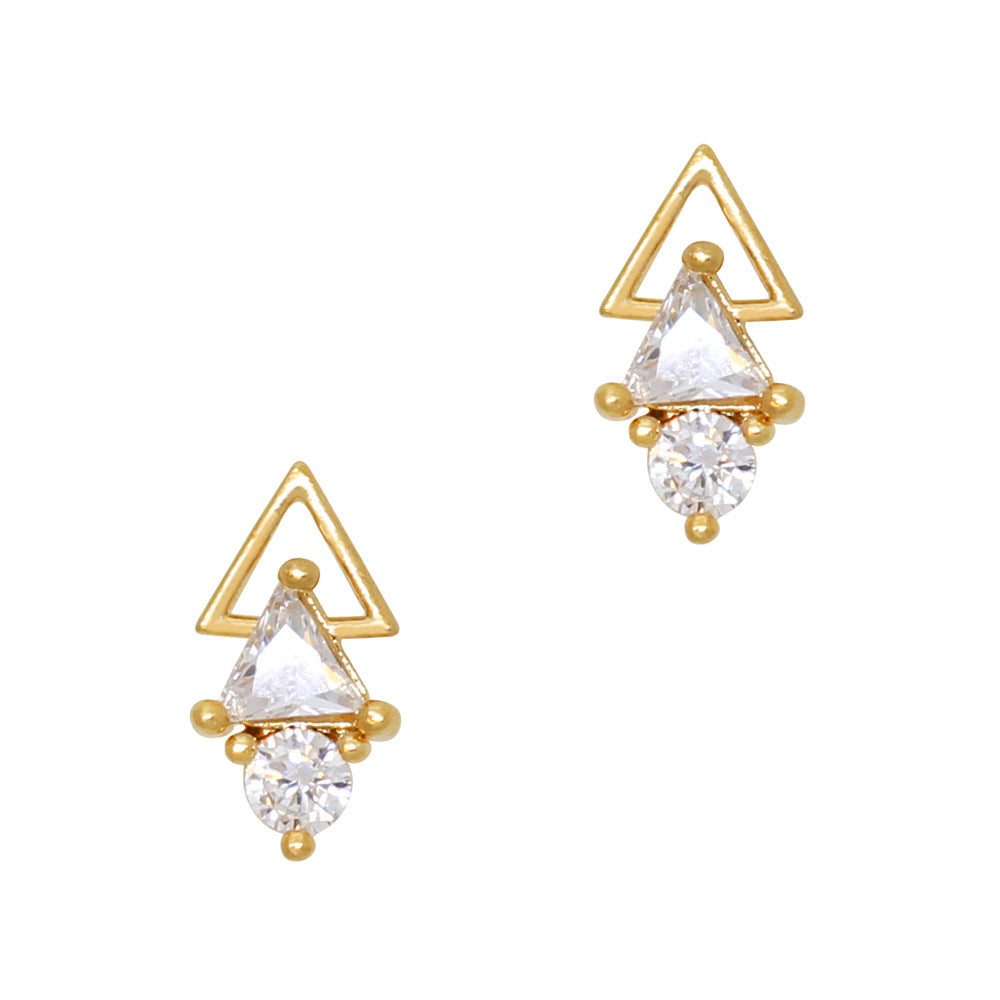  Gatsby Art Deco Arrow / Zircon Charm / Gold 