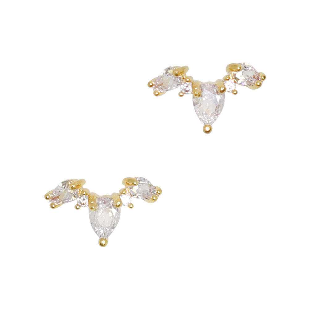  Pear Drop Garland / Zircon Charm / Gold 