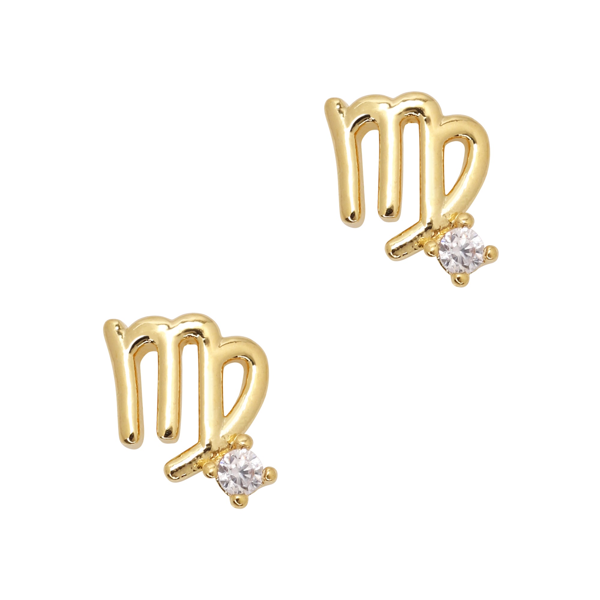  Virgo / Zodiac Sign Zircon Charm / Gold 