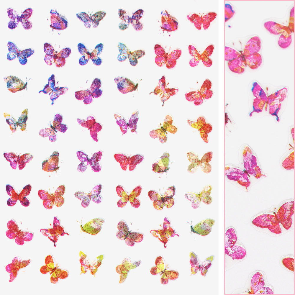  Holographic Butterfly Nail Art Sticker / Sunset 