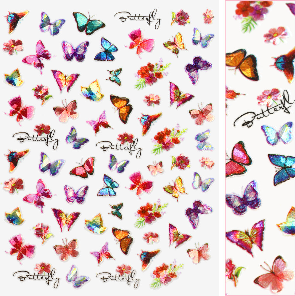  Holographic Butterfly Nail Art Sticker / Dazzling 