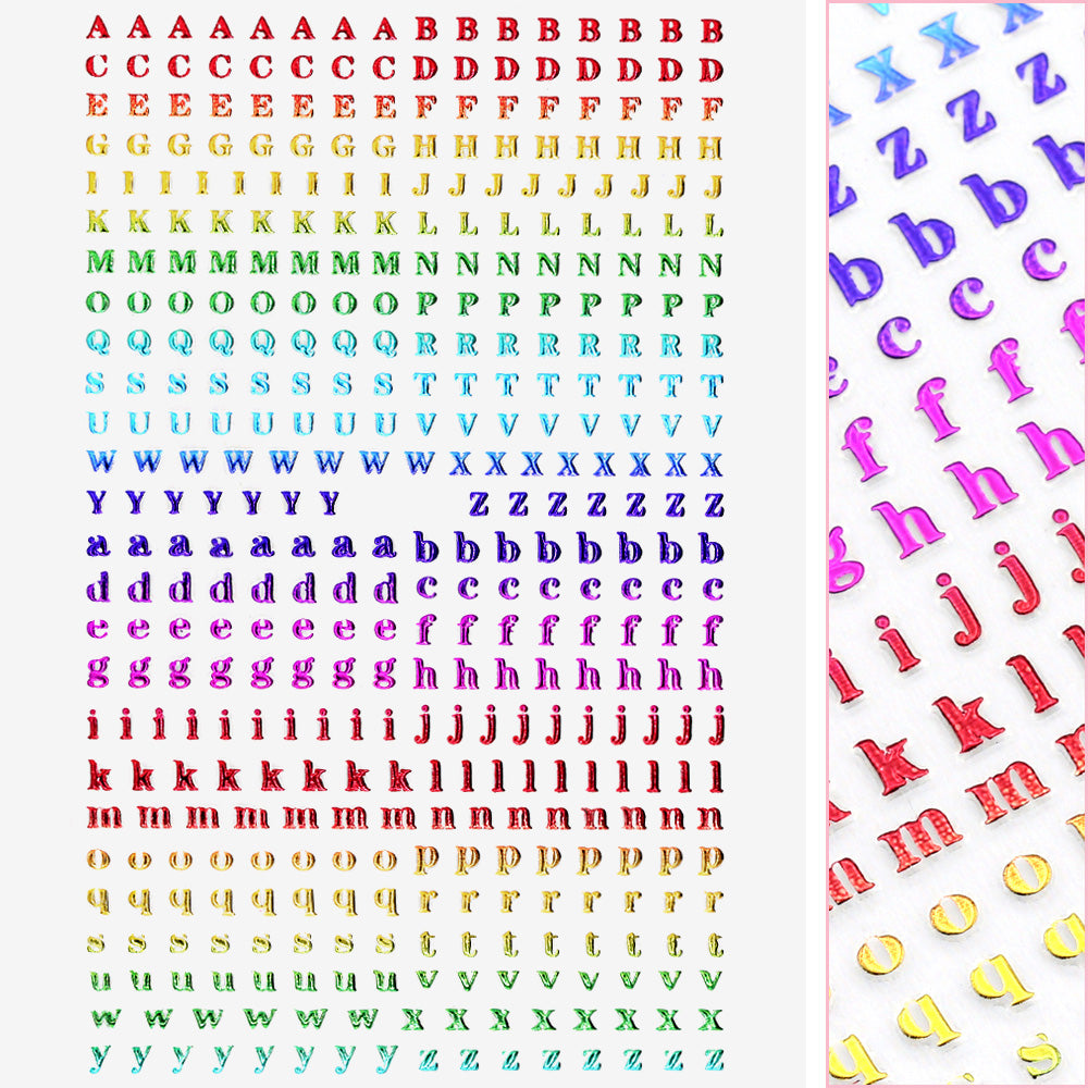  Small Typography Nail Art Sticker / Rainbow Metallic 