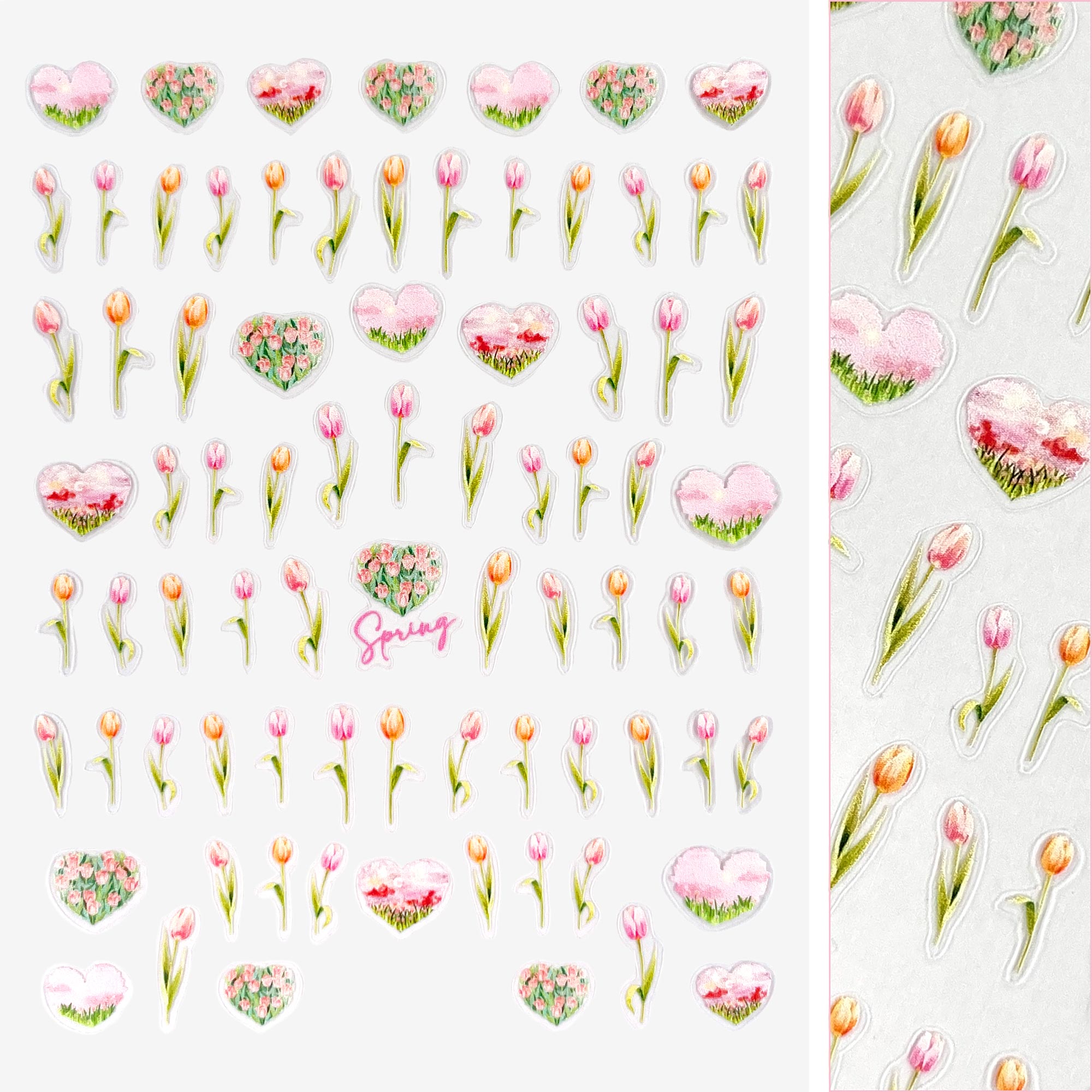  Floral Nail Art Sticker / Spring Tulips 