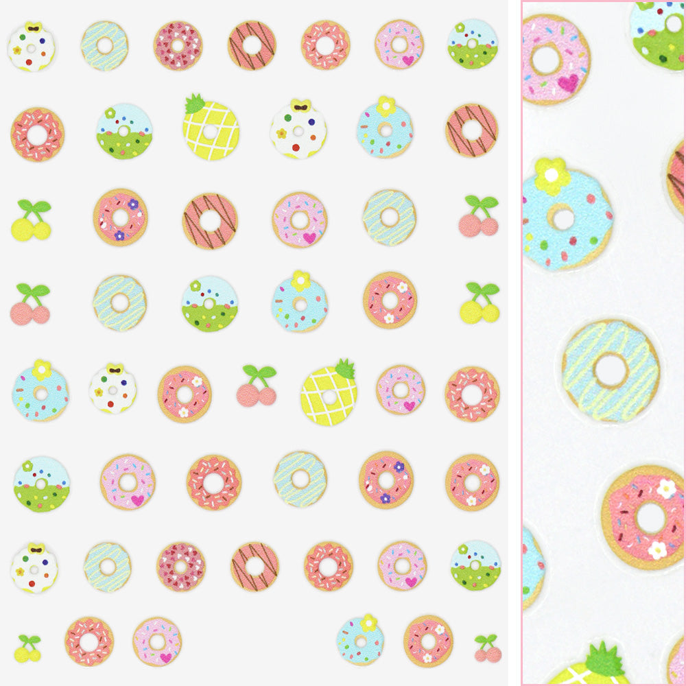 3d embossed nail art sticker sweet donuts daily charme