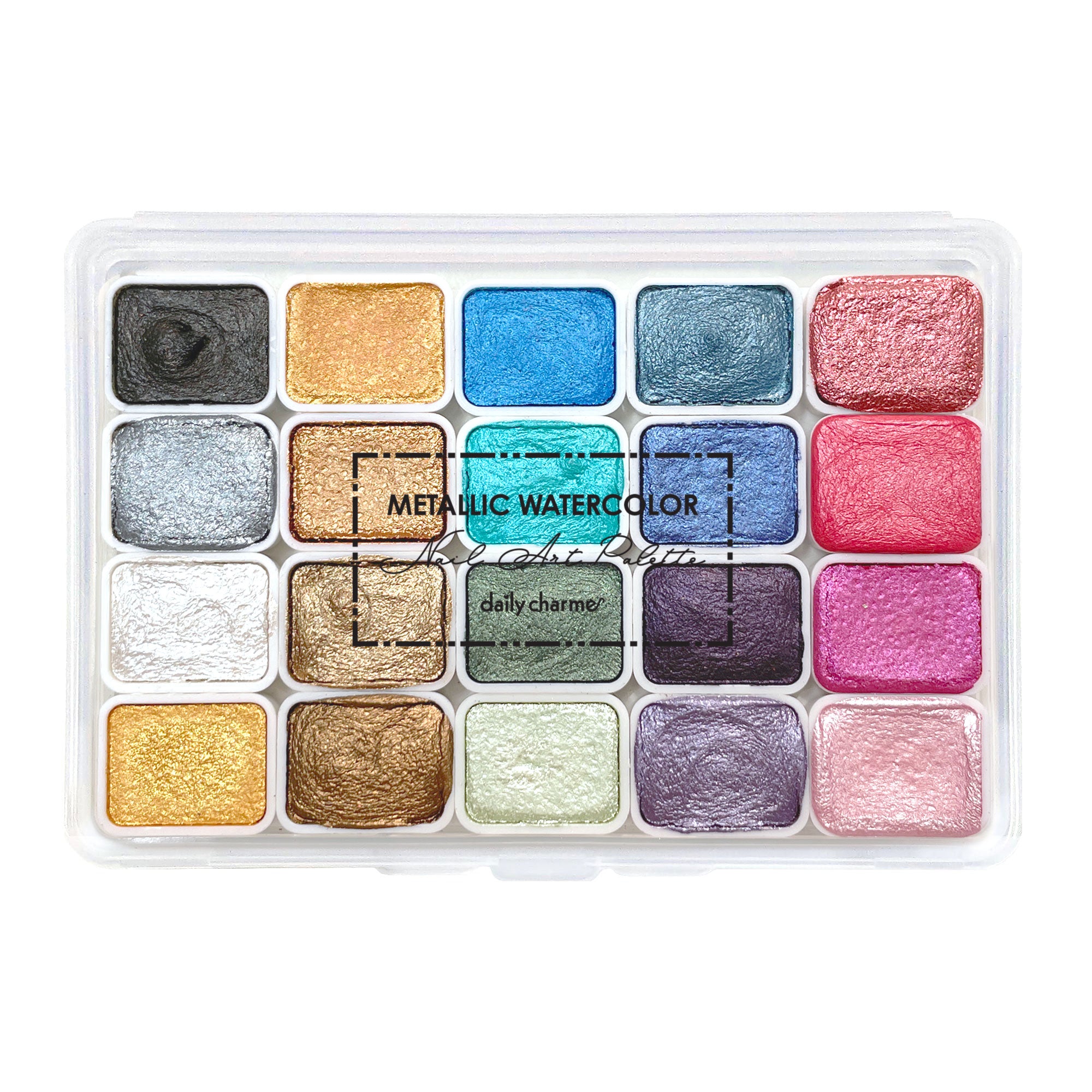  Metallic Watercolor Nail Art Palette / 20 Colors 