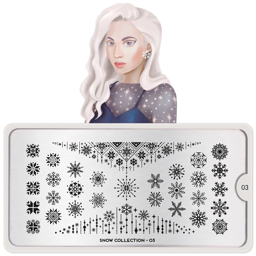 Snow 03 Snowflake Chandeliers Moyou London Nail Art Stamping Plate Daily Charme