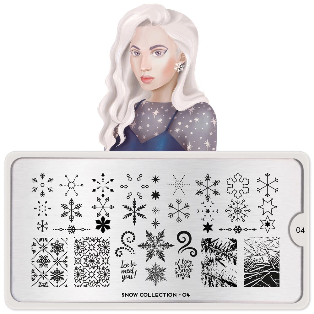 Snow 04 Ice To Meet You Moyou London Nail Stamping Plate Daily Charme