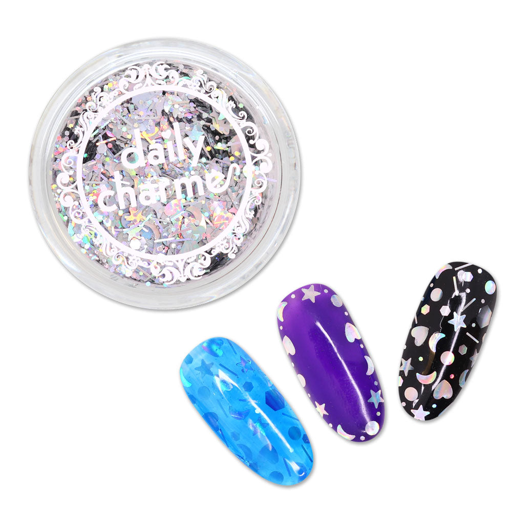  Mystical Moon Glitter Mix / Holographic Silver 