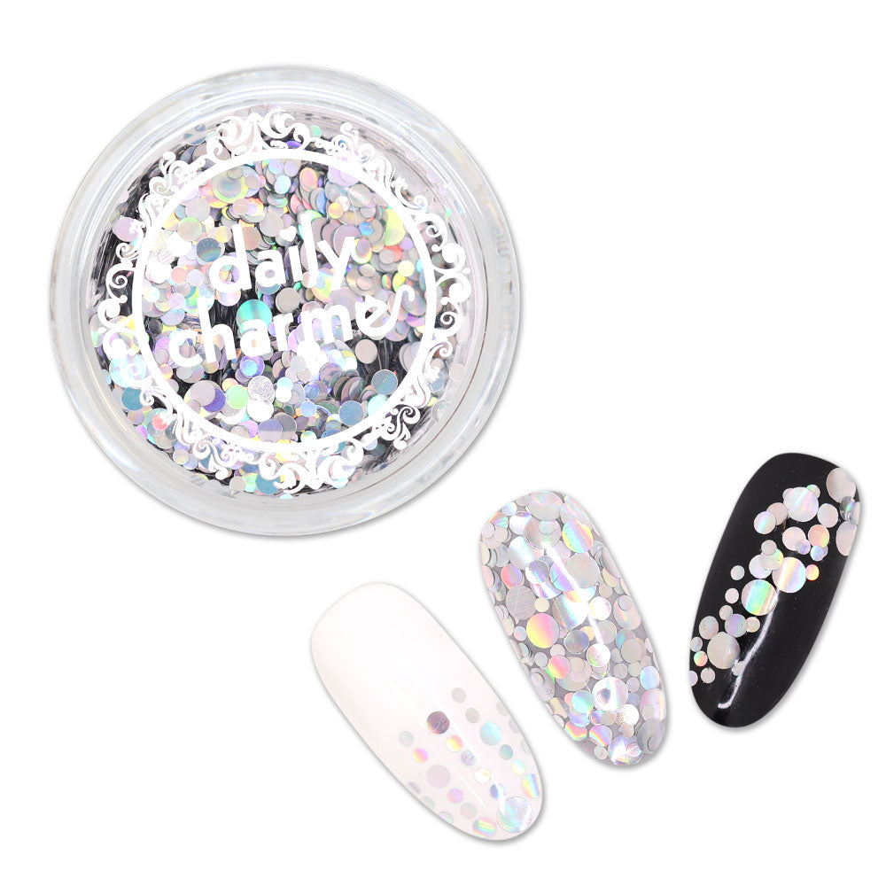 Big CC Holographic Silver Diamond Nail Charms – melanienails