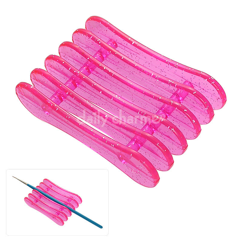  Nail Art Brush Stand / Glittery Pink 