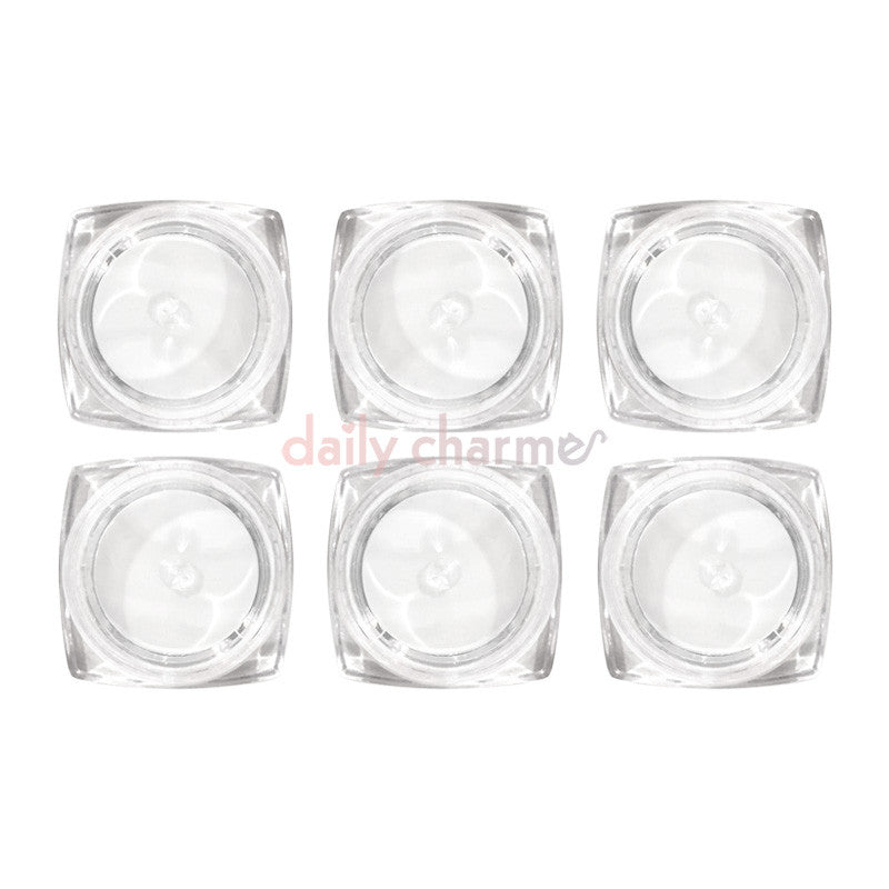  Square Base Clear Empty 3 Gram Jars / Set of 6 