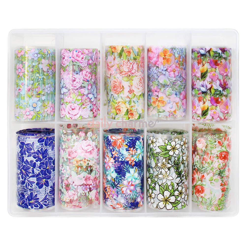  Nail Art Foil Box / Spring Flowers 