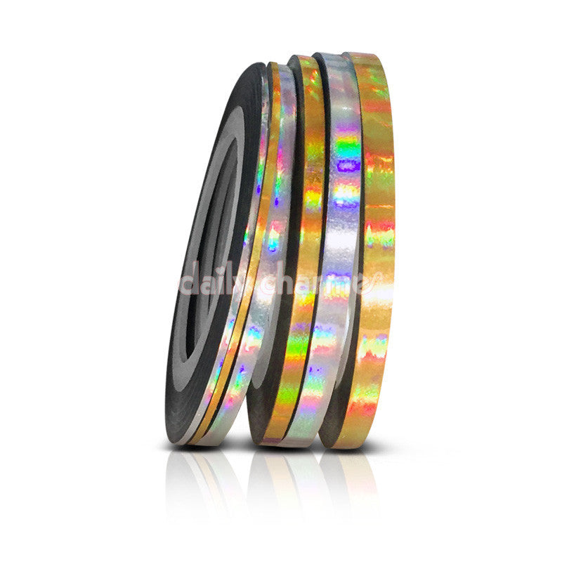  Holographic Nail Art Tape Set - 3 Sizes 