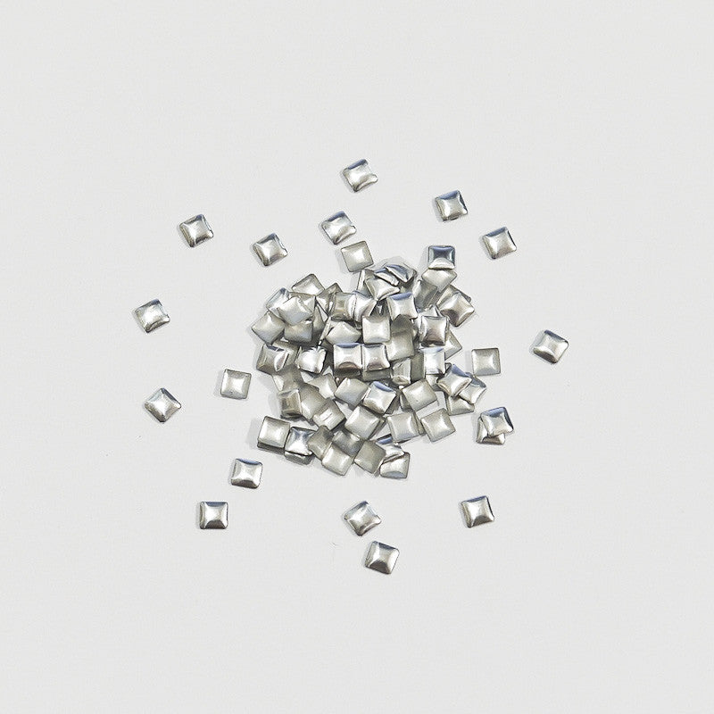  Square 3mm Stud / Silver 