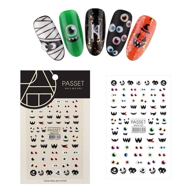  Passet Halloween Nail Art Sticker / Happy Monsters 